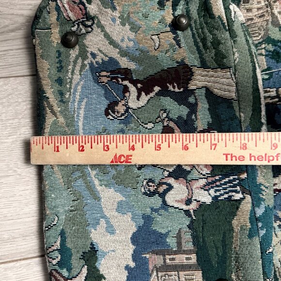 Douglas Women's Tote Shoulder Bag Blue Brown Leather Strap Golf Vintage Tapestry - Picture 6 of 9